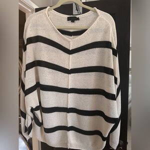 Zara | New without tags | Black and Cream stripe knit batwing top